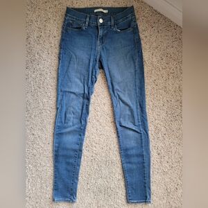 Levi's Women's 710 Mid-rise Super Skinny Stretch Blue Denim Jeans Size 25